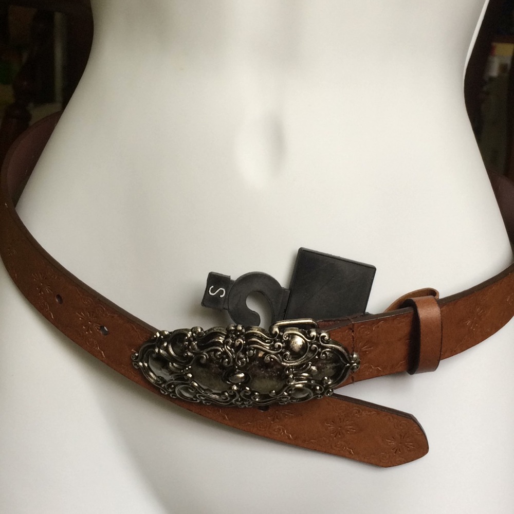 New Western style Brown Leather belt Sz Small
